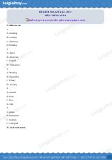 Đề thi giữa kì 1 Tiếng Anh 4 - Đề số 5
